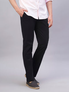 Men’s Cotton Lycra Regular Fit Side Pocket Pant Black