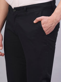 Men’s Cotton Lycra Regular Fit Side Pocket Pant Black