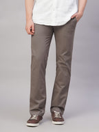 Men's Cotton Lycra Regular Fit Pant Brown