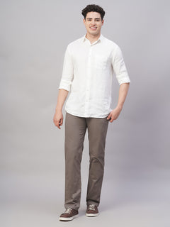 Men’s Cotton Lycra Regular Fit Pant Brown