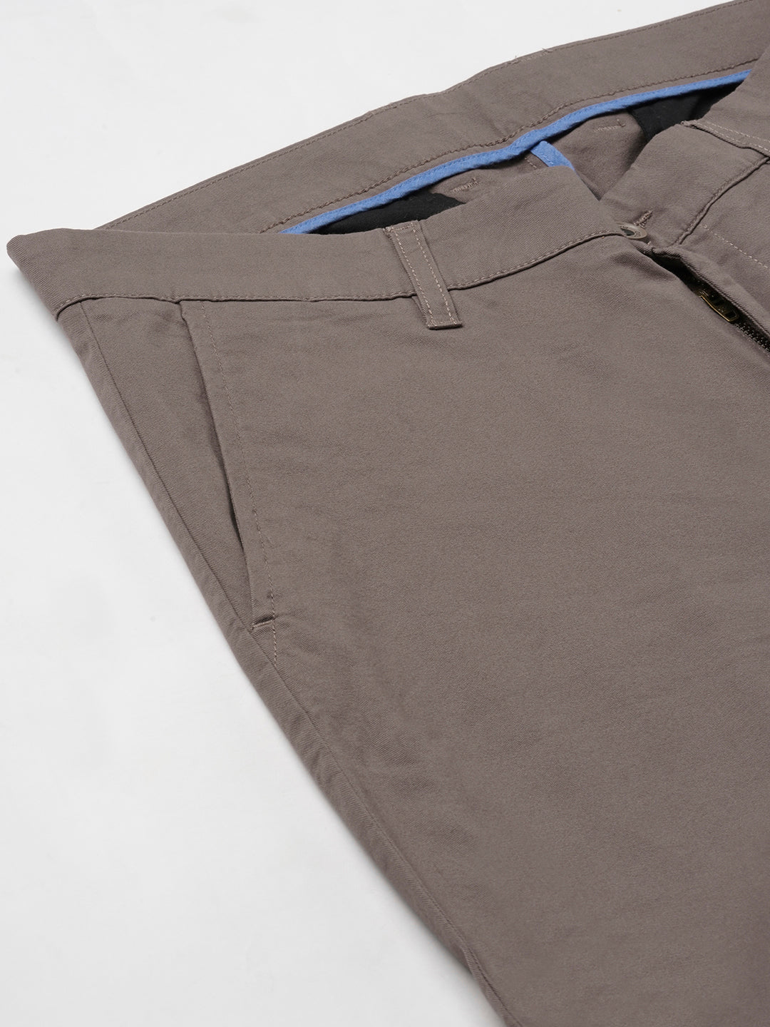 Men's Cotton Lycra Regular Fit Pant Brown