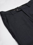 Men's Navy Cotton Lycra Regular Fit Pant