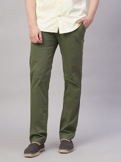 Men’s Cotton Lycra Regular Fit Side Pocket Pant Olive