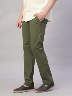 Men’s Cotton Lycra Regular Fit Side Pocket Pant Olive
