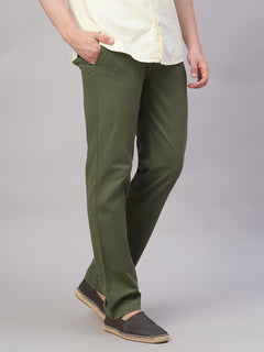 Men’s Cotton Lycra Regular Fit Side Pocket Pant Olive