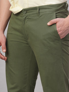 Men’s Cotton Lycra Regular Fit Side Pocket Pant Olive