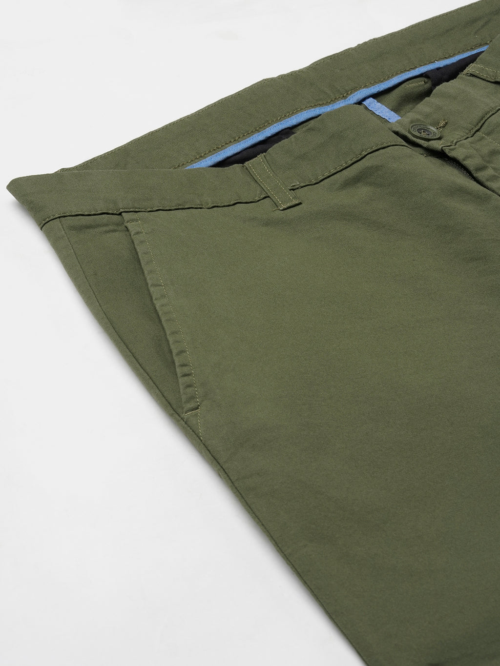 Men's Cotton Lycra Regular Fit Side Pocket Pant Olive