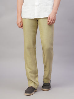 Men’s Linen Regular Fit Side Pocket Pant Khaki