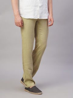 Men’s Linen Regular Fit Side Pocket Pant Khaki