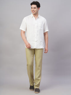 Men’s Linen Regular Fit Side Pocket Pant Khaki