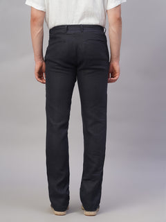 Men’s Linen Regular Fit Straight Leg Pant Navy