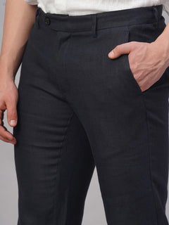 Men’s Linen Regular Fit Straight Leg Pant Navy
