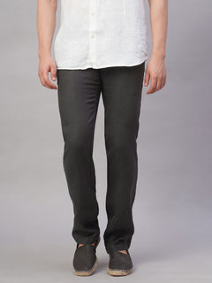 Men’s Linen Regular Fit Straight Leg Pant Slate