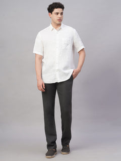 Men’s Linen Regular Fit Straight Leg Pant Slate