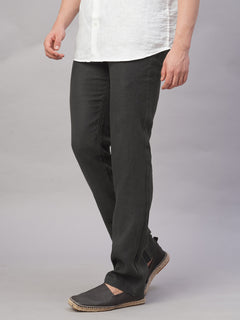 Men’s Linen Regular Fit Straight Leg Pant Slate
