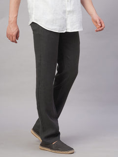 Men’s Linen Regular Fit Straight Leg Pant Slate