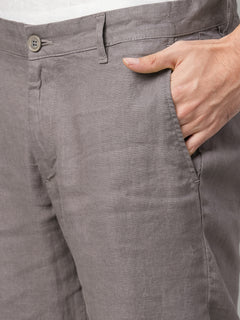 Men’s Linen Regular Fit Pant Grey