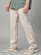 Men's Natural 100% Linen Regular Fit Pant