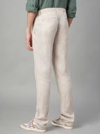 Men's Natural 100% Linen Regular Fit Pant