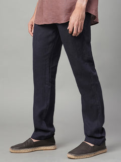 Men’s Linen Regular Fit Pant Navy