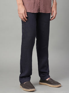 Men’s Linen Regular Fit Pant Navy