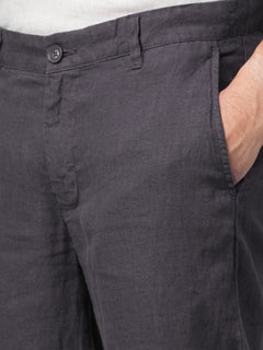 Men’s Linen Regular Fit Side Pant Slate