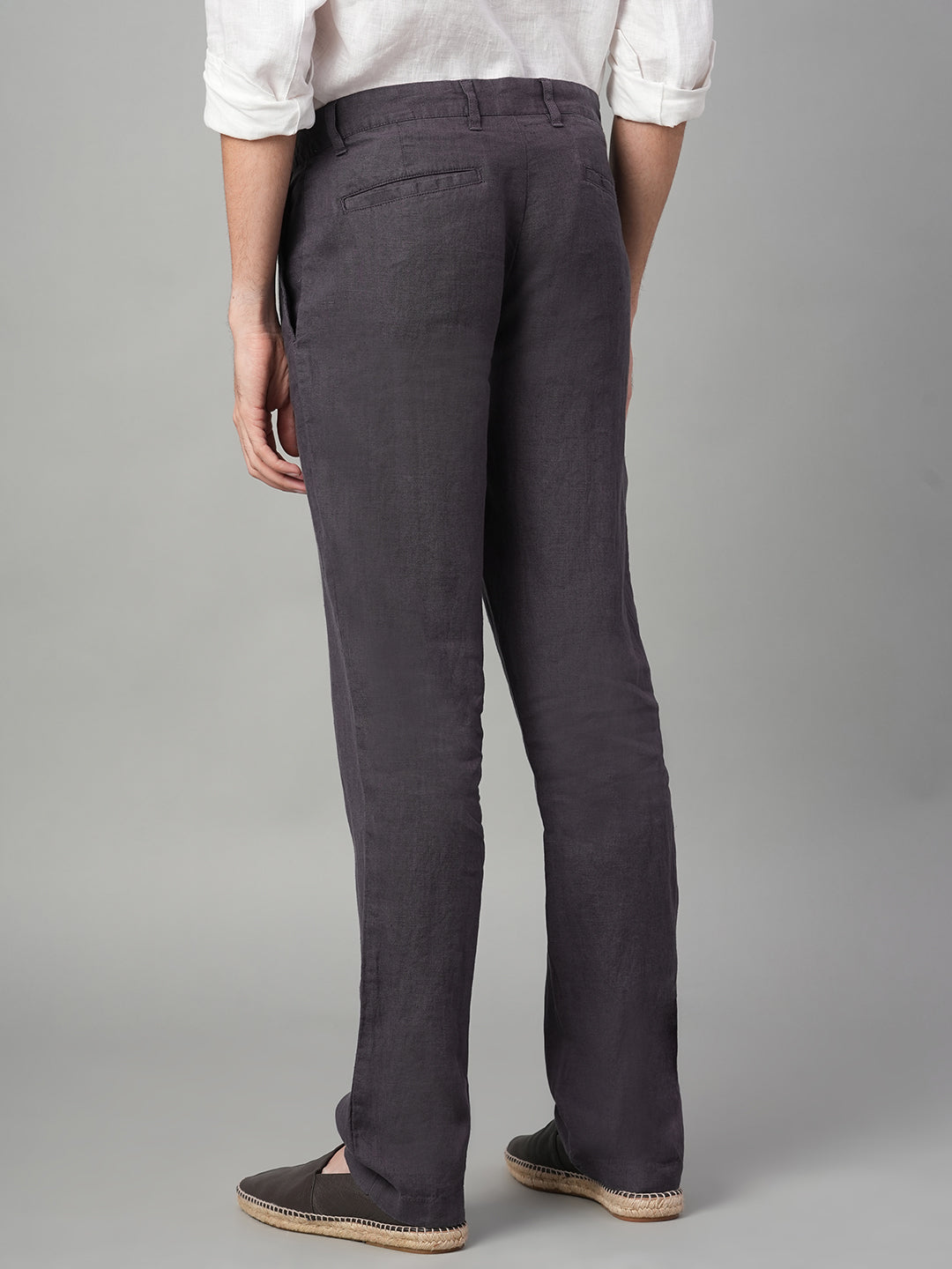 Men's Slate 100% Linen Regular Fit Pant