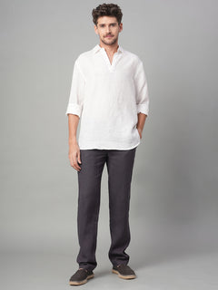 Men’s Linen Regular Fit Side Pant Slate