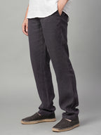 Men's Slate 100% Linen Regular Fit Pant