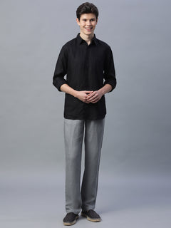 Men’s Linen Regular Fit Excel Pant Grey