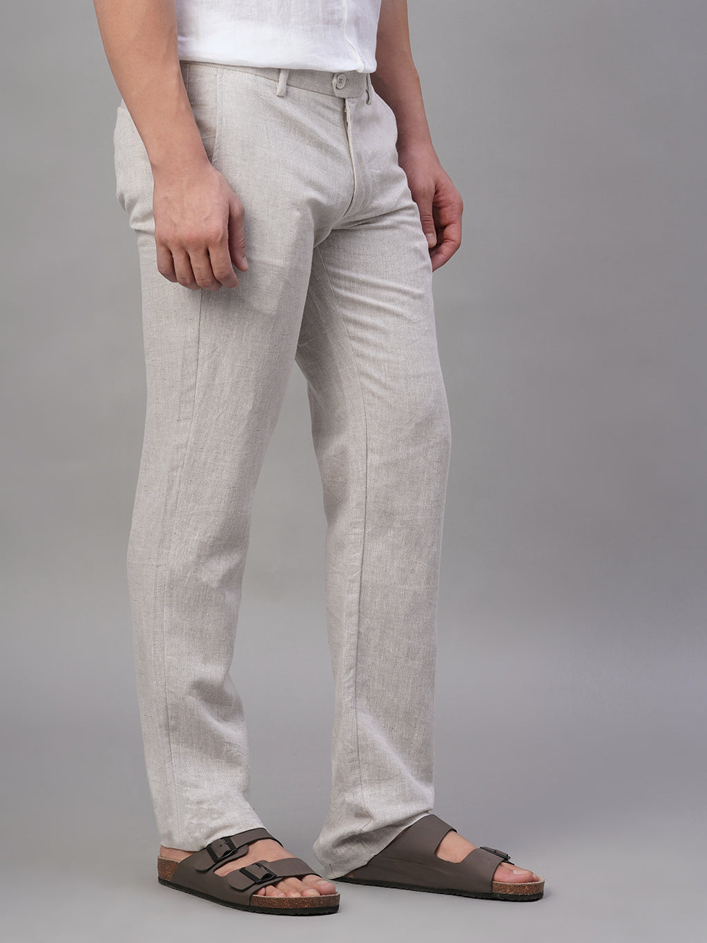Men's Natural Linen Excel Regular Fit Pant
