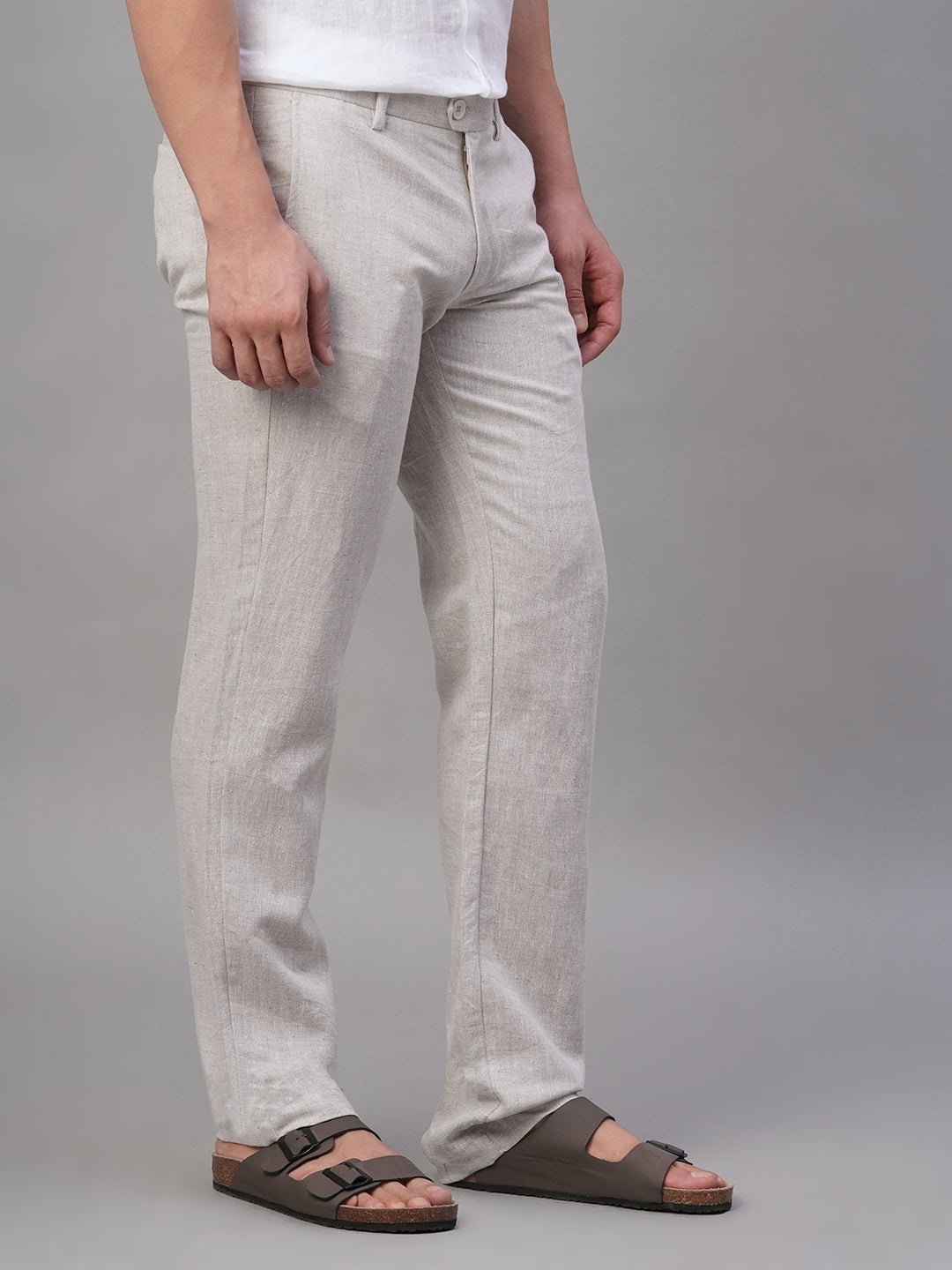 Men's Natural Linen Excel Regular Fit Pant