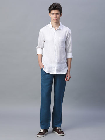 Men's Linen Excel Regular Fit Pant Navy