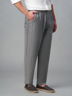 Men’s Linen Regular Fit Drawstring Pant Grey