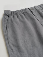 Men's Grey 100% Linen Regular Fit Pant