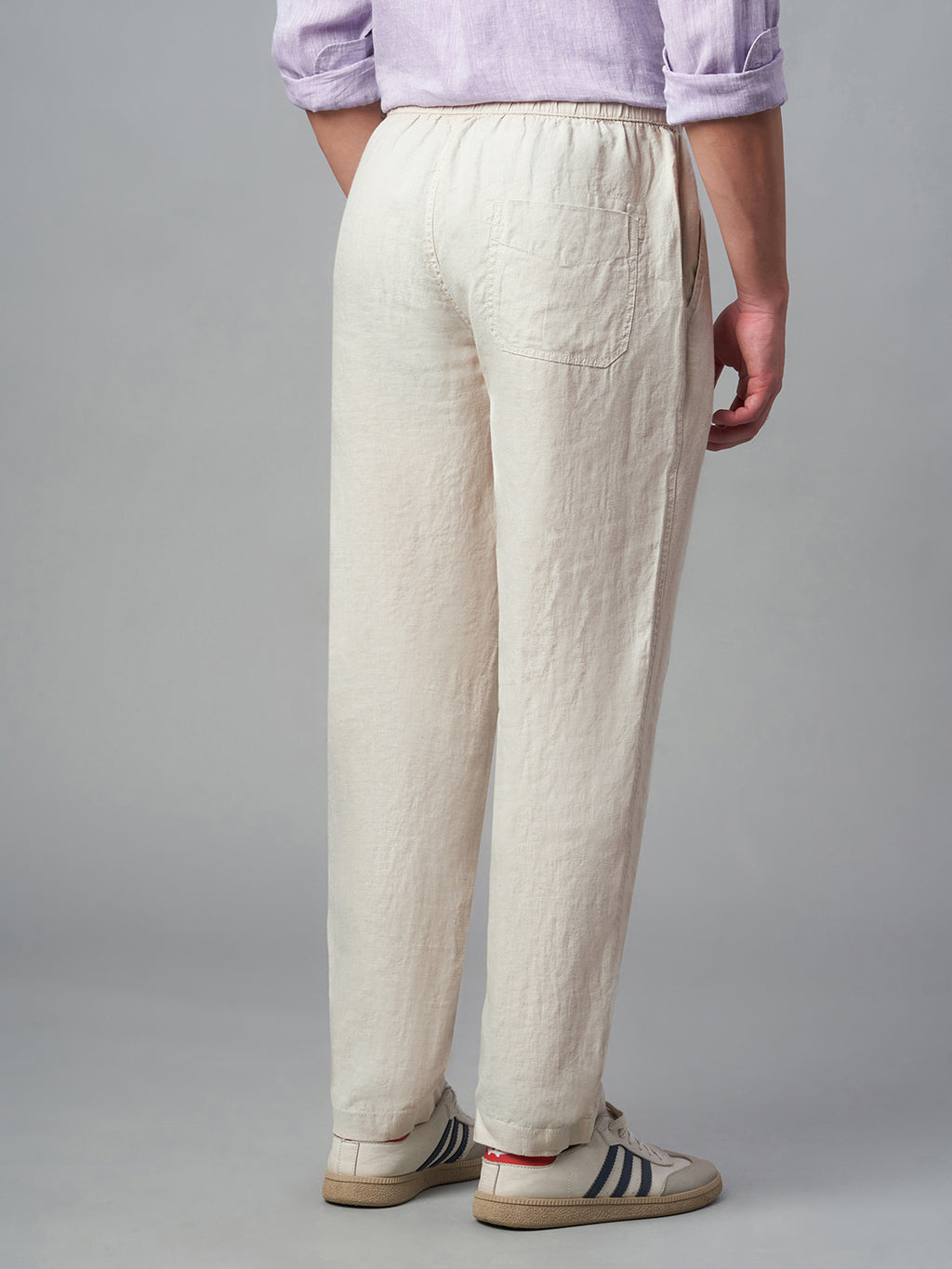 Men's Natural 100% Linen Regular Fit Pant