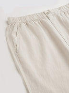 Men's Natural 100% Linen Regular Fit Pant