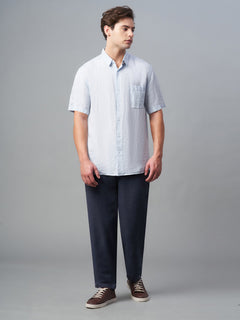 Men’s Linen Regular Fit Drawstring Pant Navy