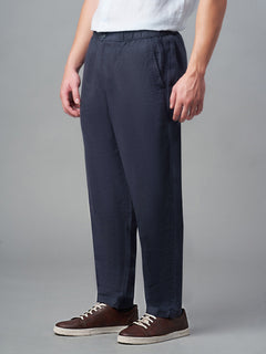 Men’s Linen Regular Fit Drawstring Pant Navy