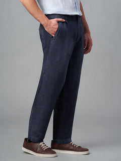 Men’s Linen Regular Fit Drawstring Pant Navy