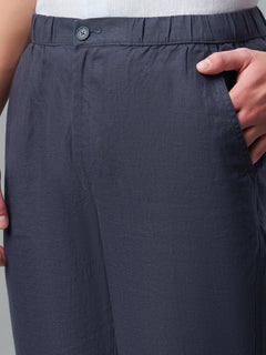 Men’s Linen Regular Fit Drawstring Pant Navy