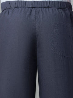 Men’s Linen Regular Fit Drawstring Pant Navy