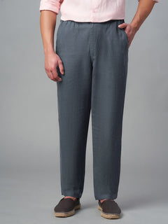 Men’s Linen Regular Fit Drawstring Pant Slate