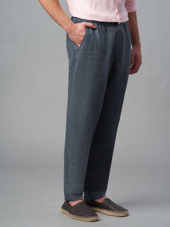Men’s Linen Regular Fit Drawstring Pant Slate