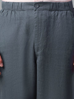 Men’s Linen Regular Fit Drawstring Pant Slate