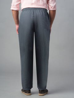 Men’s Linen Regular Fit Drawstring Pant Slate