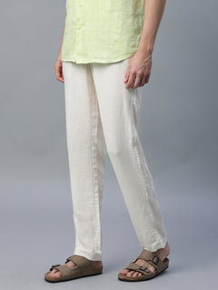 Men’s Linen Viscose Regular Fit Pant Cream