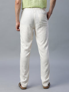 Men’s Linen Viscose Regular Fit Pant Cream