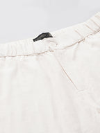 Men's Linen Viscose Regular Fit Pant Cream