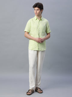 Men’s Linen Viscose Regular Fit Pant Cream